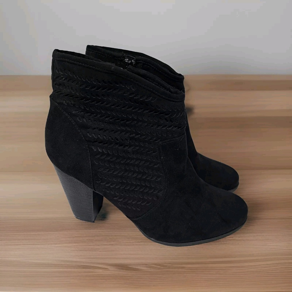 ANA- A New Approach Delno Stacked Heel Booties Closed Toe Zipper Closure Size 11